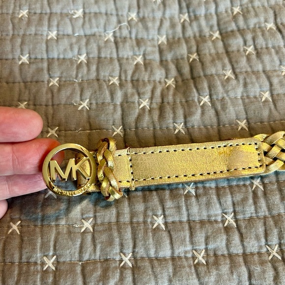 Michael Kors Metallic Gold Braided Belt - Size XL - Picture 2 of 5